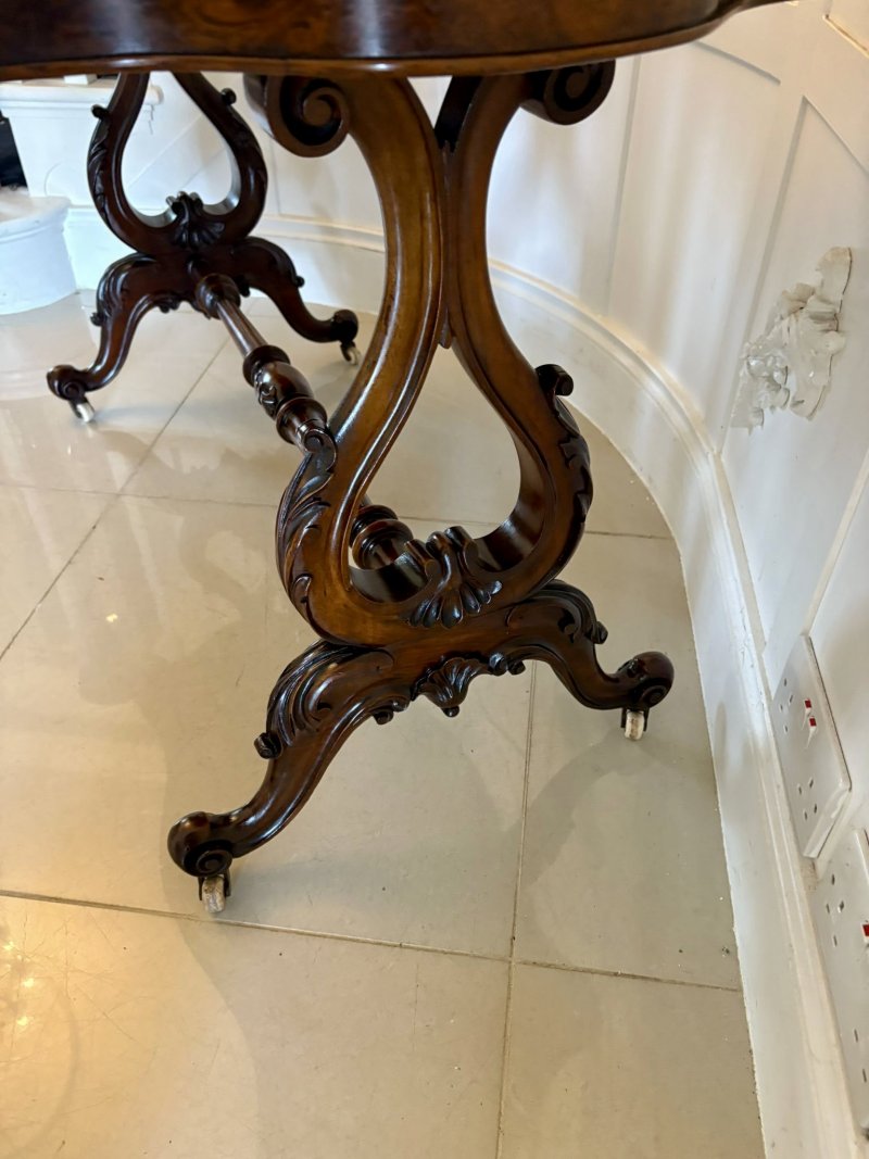 Antique Victorian Outstanding Quality Burr Walnut Centre Table - Image 8